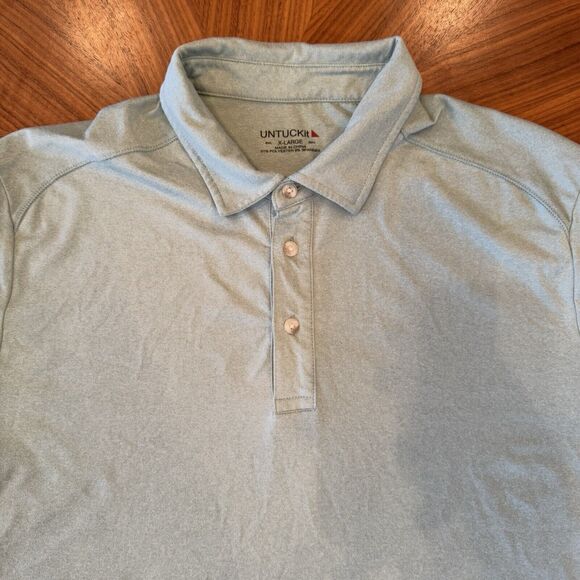 Untuckit Polo Shirt Mens Extra Large Light Green Logo Performance Golf Stretch - Picture 2 of 10